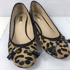 Halogen: Womens Leopard Print Tassel Shoes sz10